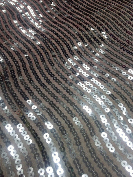 1 Yard Coral Taffeta Fabric with Hypnotic Sequins 50/52 Inch Width
