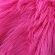 Fuschia Faux Fake Fur Solid Shaggy Long Pile Fabric,