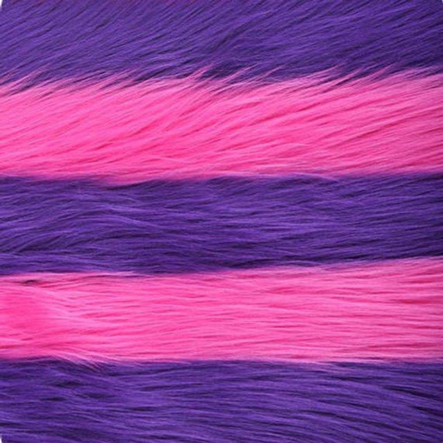 Faux Fur Fabric Striped Long Pile