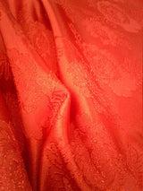 1 Yard Red Floral Jacquard Brocade Cotton Poly Fabric for Suits Fashion Upholstery 58 Inch Width