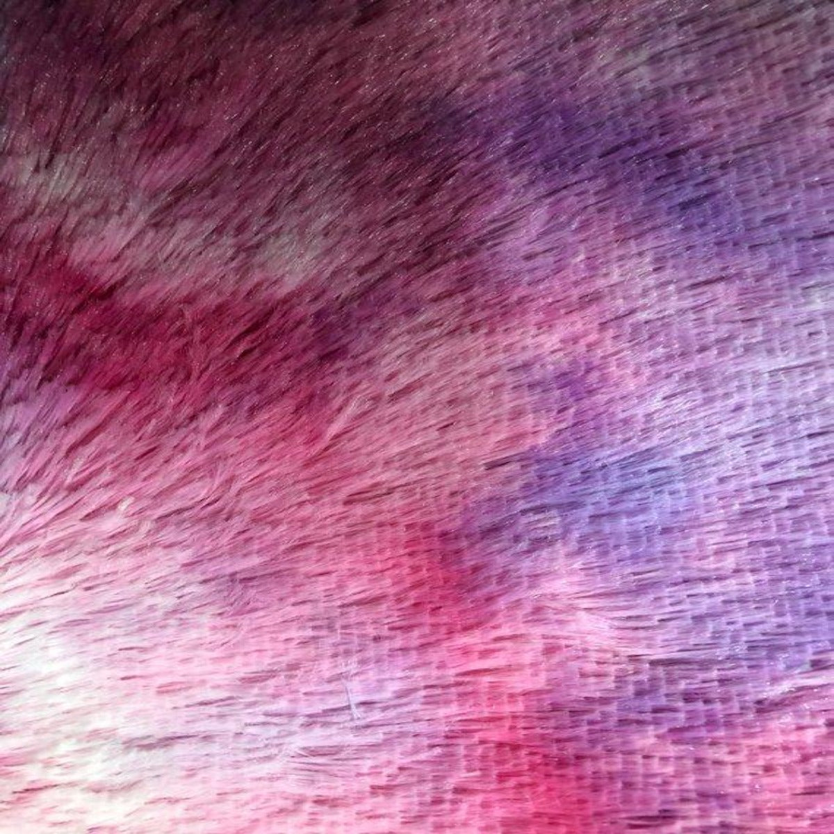 Rainbow Multi Color Dye Fuzzy Faux Fur Fabric - 100 Percent Polyester Fabric, Multi Color Dyed Plush Texture, 60" Width (1 Yard)