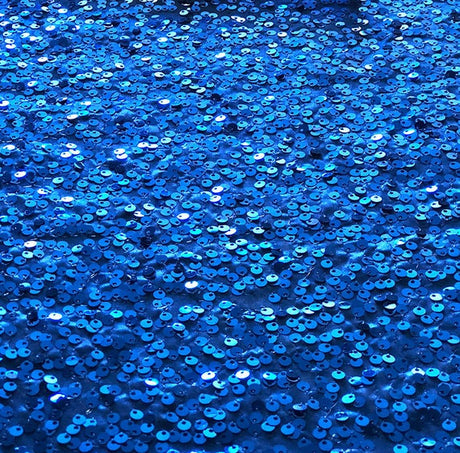 Royal Blue Rain Drop Sequin Taffeta Fabric