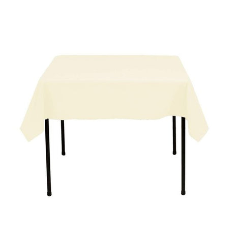 1 Yard Ivory Square Tablecloth Washable Polyester for Square or Round Tables 60 Inch Width