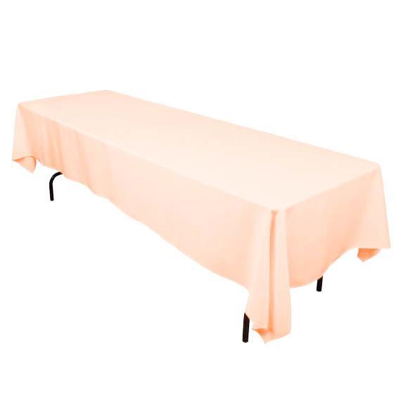 Peach 100% Polyester Rectangular Tablecloth 60″ x 126″