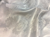 1 Yard Silver Floral Jacquard Brocade Cotton Poly Fabric for Suits Fashion Upholstery 58 Inch Width