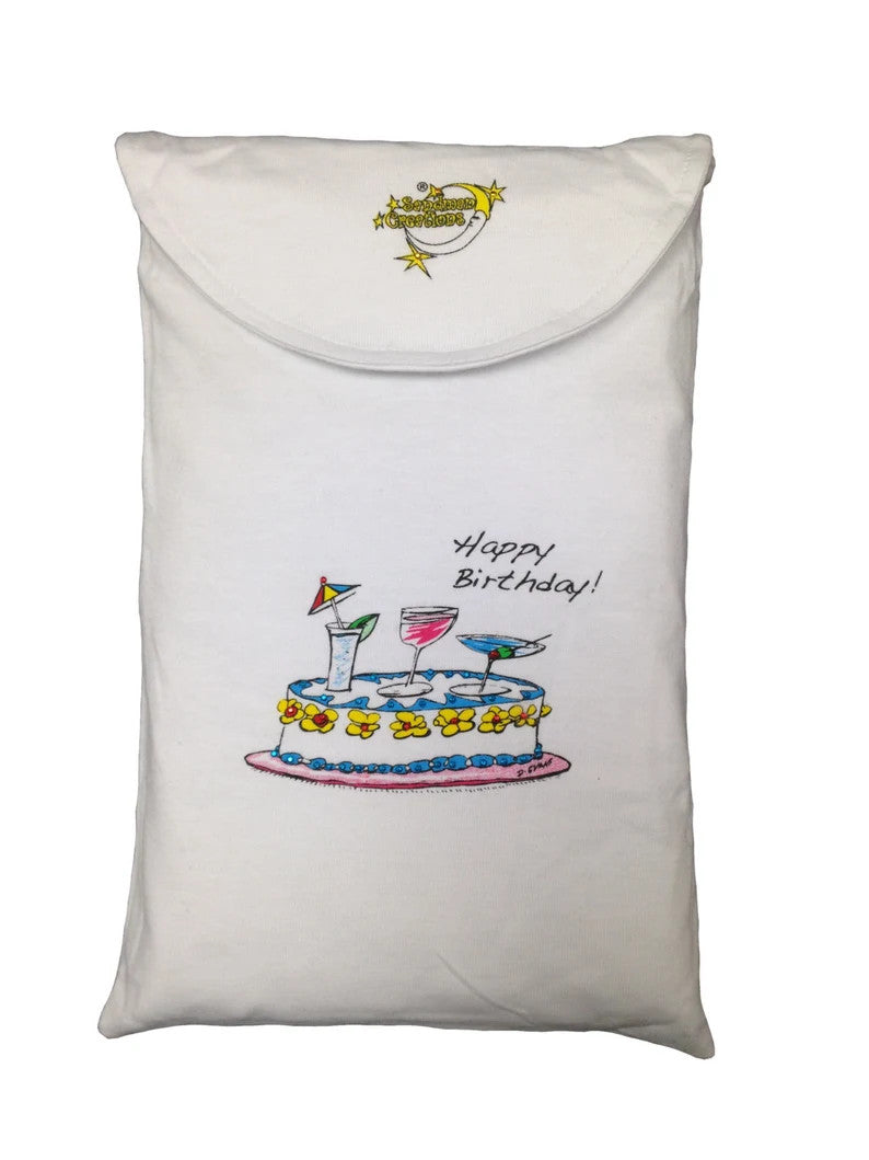 Happy Birthday Animated Sleepshirt 100 Percent Cotton Fabric - Heat Printed Design, Side Slits, Matte Studs, One Size Fits Most