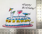 Happy Birthday Animated Sleepshirt 100 Percent Cotton Fabric - Heat Printed Design, Side Slits, Matte Studs, One Size Fits Most