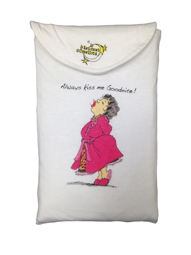 Goodnight Kiss 100 Percent Cotton Fabric - Animated Sleepshirt Or Beach Cover-Up, Side Slits, Matte Studs, One Size Fits Most