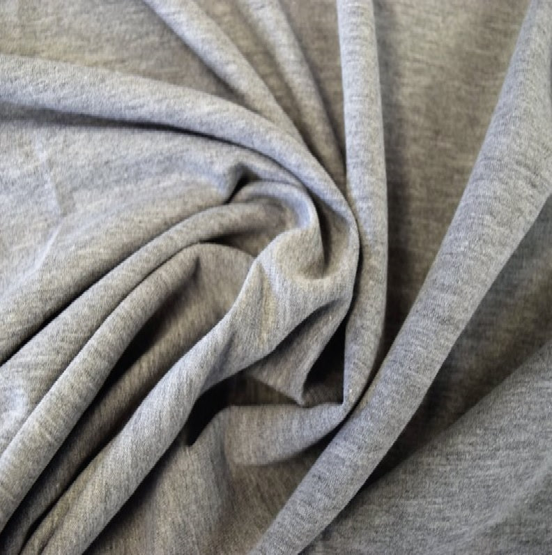 Cotton Spandex French Terry Fabric Heather Grey