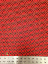 Coral Red Big Hole Diamond Mesh Stretch Polyester Spandex Fabric - Coral Red Diamond Mesh, Subtle Silver Foil, 58" Width