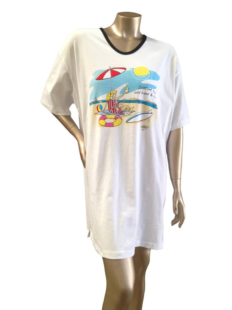 Summer Fun 100 Percent Cotton Fabric - Animated Print, Side Slits, Matte Studs, One Size Fits Most