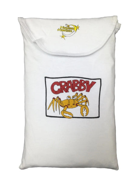 Crabby 100 Percent Cotton Fabric - Animated Sleepshirt Or Beach Cover-Up, Matte Studs, Side Slits, White, 36" Length