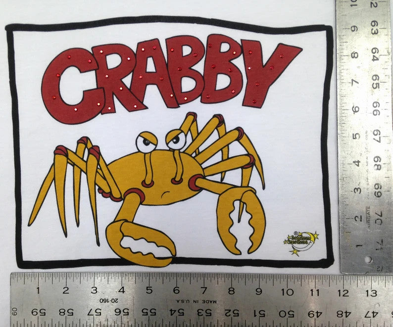Crabby 100 Percent Cotton Fabric - Animated Sleepshirt Or Beach Cover-Up, Matte Studs, Side Slits, White, 36" Length