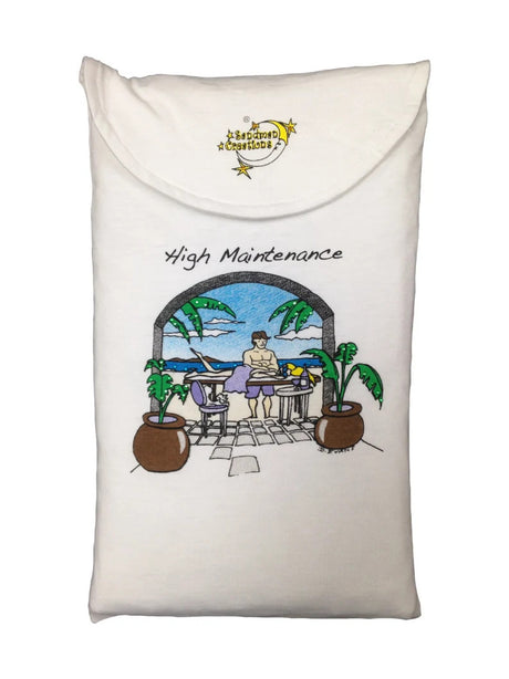 High Maintenace 100 Percent Cotton Fabric - Animated Sleepshirt Or Beach Cover-Up, Side Slits, Matte Studs, One Size Fits Most