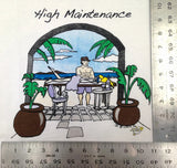 High Maintenace 100 Percent Cotton Fabric - Animated Sleepshirt Or Beach Cover-Up, Side Slits, Matte Studs, One Size Fits Most