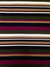 Retro Fall Bayadere Stripes Polyester Spandex ITY Knit Jersey Fabric - Bayadere Stripes, Multi Color, 58" To 60" Width