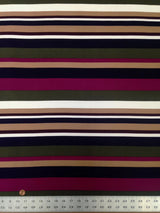Retro Fall Bayadere Stripes Polyester Spandex ITY Knit Jersey Fabric - Bayadere Stripes, Multi Color, 58" To 60" Width