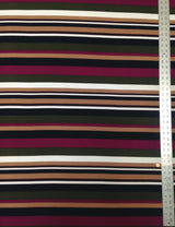 Retro Fall Bayadere Stripes Polyester Spandex ITY Knit Jersey Fabric - Bayadere Stripes, Multi Color, 58" To 60" Width