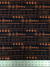 Diamond Tribal Print ITY Knit Jersey Polyester Spandex Fabric - Diamond Tribal Print, Repeating Pattern, 58" To 60" Width