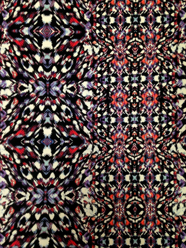Kaleidoscope Geometric Print ITY Knit Jersey Polyester Spandex Fabric - Multi Color Geometric Print, 58" To 60" Width