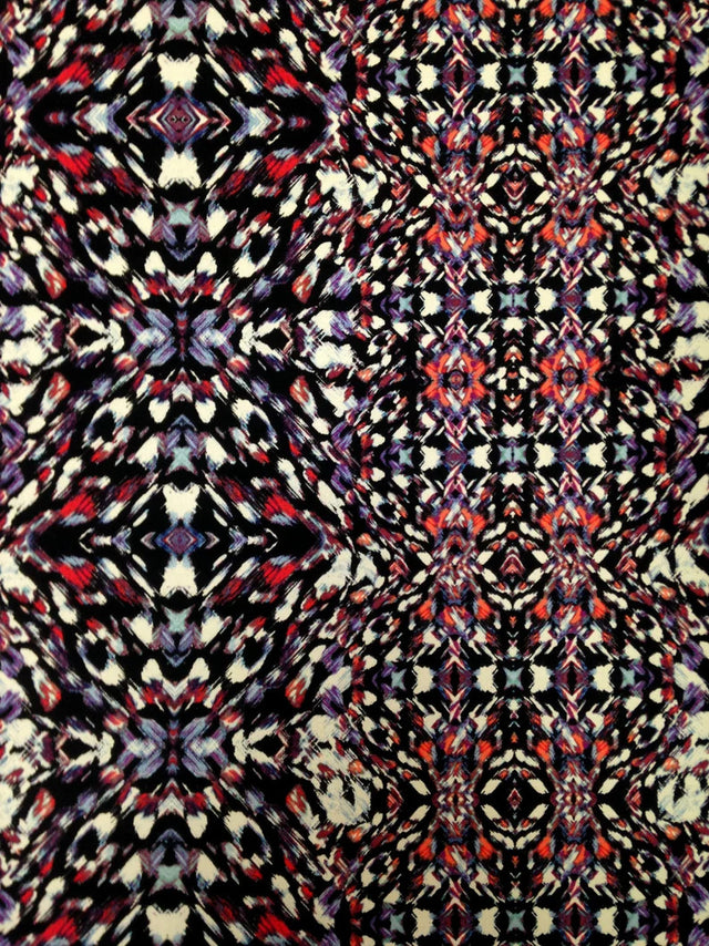 Kaleidoscope Geometric Print ITY Knit Jersey Polyester Spandex Fabric - Multi Color Geometric Print, 58" To 60" Width