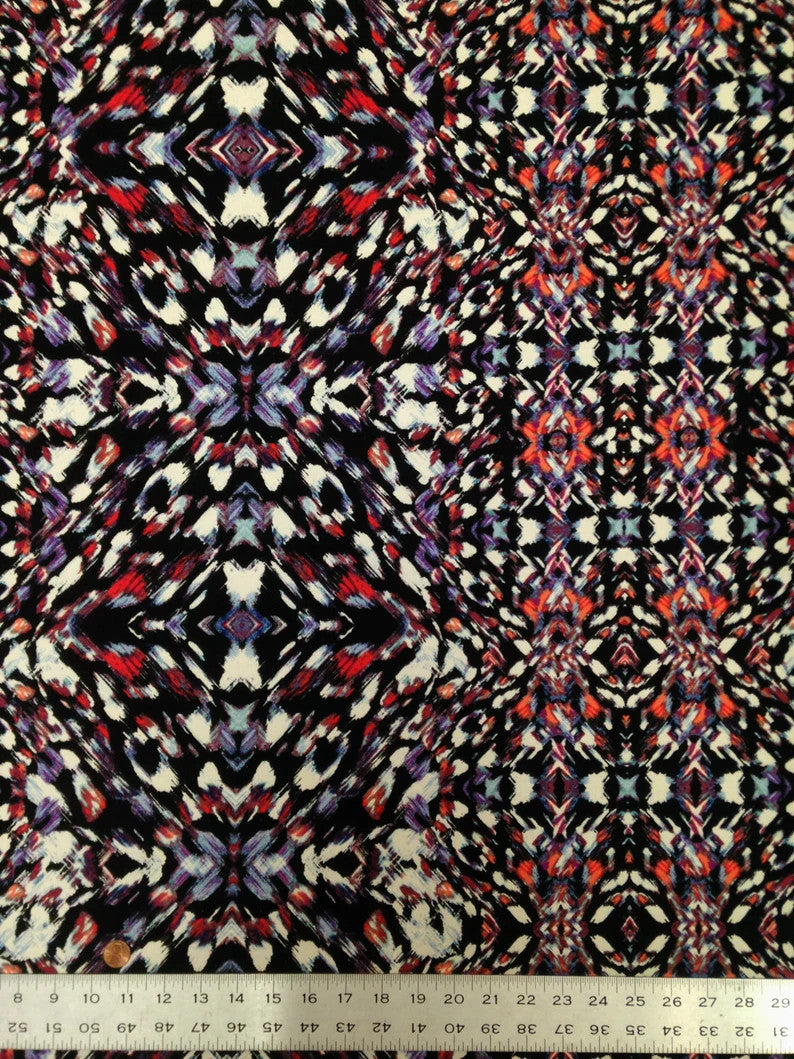 Kaleidoscope Geometric Print ITY Knit Jersey Polyester Spandex Fabric - Multi Color Geometric Print, 58" To 60" Width