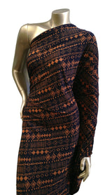 Diamond Tribal Print ITY Knit Jersey Polyester Spandex Fabric - Diamond Tribal Print, Repeating Pattern, 58" To 60" Width