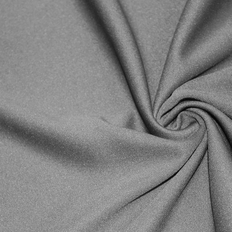 Gray Solid Stretch Scuba Double Knit Fabric
