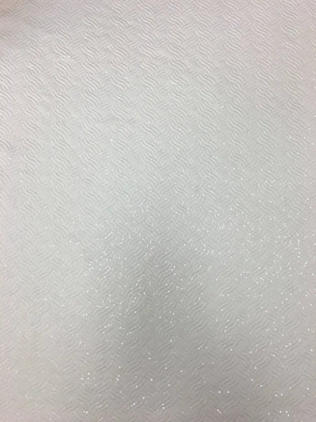 Quilted Jacquard Polyester Spandex Fabric - Transparent Sequins, Heavy Weight, 58/60" Width