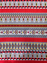 Retro Stripes Repeat Pattern Polyester Spandex Fabric - Retro Stripes Repeat Pattern, 58"- 60" Wide