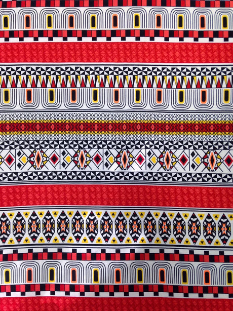 Retro Stripes Repeat Pattern Polyester Spandex Fabric - Retro Stripes Repeat Pattern, 58"- 60" Wide