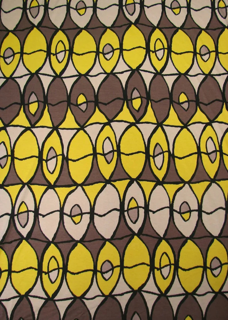 Modal Rayon Spandex Fabric - Geometric Design, Medium Weight, 2-Way Stretch, 58/60" Width