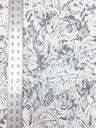 Polyester Floral Lace Fabric - Textured Floral Design, White, Black