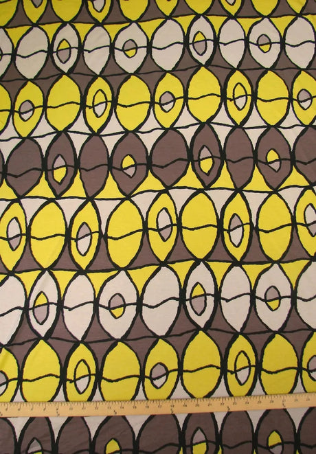 Modal Rayon Spandex Fabric - Geometric Design, Medium Weight, 2-Way Stretch, 58/60" Width