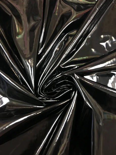 Polyester Spandex Shiny Faux Liquid Vinyl Fabric - Black, Red, Silver, White, Gold, Orange, 56" Width