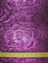 Polyester Spandex Fabric - Shiny Circles Foil Design, Silver, Magenta, Teal, 58/60" Width