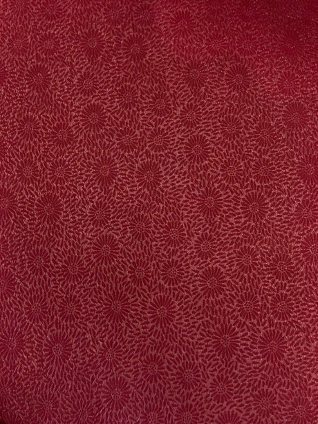 Polyester Spandex Textured Fabric - Fukuro Dull Foil Daisy Flowers Design, 60" Width