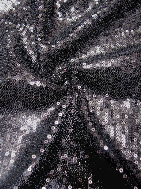 Polyester Mesh Fabric - 3Mm Shiny Sequins, See Through, 54"-56" Width