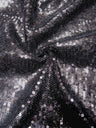 Polyester Mesh Fabric - 3Mm Shiny Sequins, See Through, 54"-56" Width