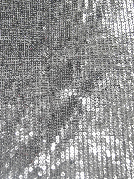 Polyester Mesh Fabric - 3Mm Shiny Sequins, See Through, 54"-56" Width