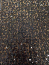 3Mm Black Mini Micro Sequins Swirl Pattern Nylon Mesh Fabric - Black Swirl Pattern, 50" Width