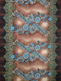 Polyester ITY Matte Jersey Spandex Fabric - Big Paisley Design, Brown, Purple, 58" Width