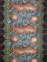 Polyester ITY Matte Jersey Spandex Fabric - Big Paisley Design, Brown, Purple, 58" Width