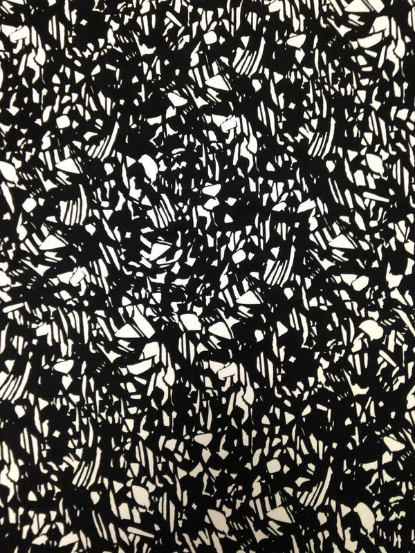 Nylon Spandex Fabric - Medium Weight Abstract Design, 4-Way Stretch, 58" To 60" Width (1 Yard)