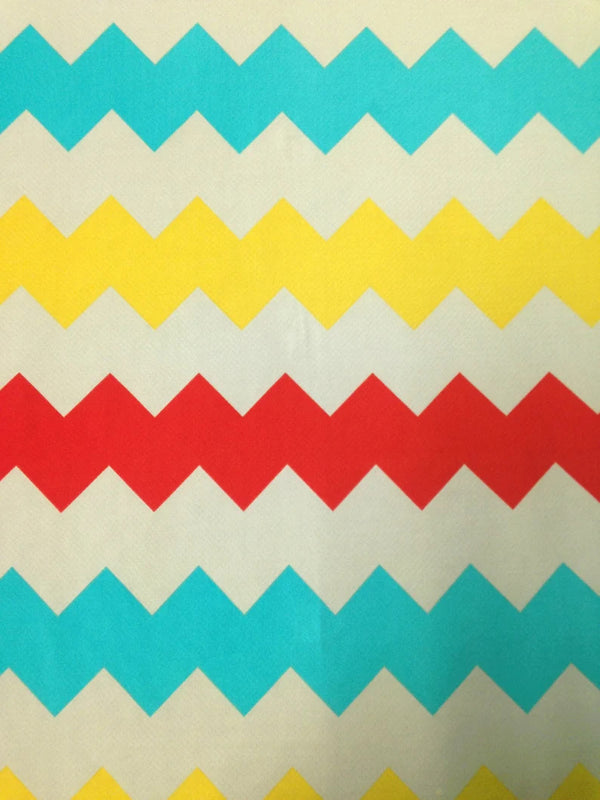Polyester Bulgari Spandex Fabric - Big Chevron Design, Light Weight, 2-Way Stretch, 58"-60" Width