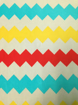 Polyester Bulgari Spandex Fabric - Big Chevron Design, Light Weight, 2-Way Stretch, 58"-60" Width