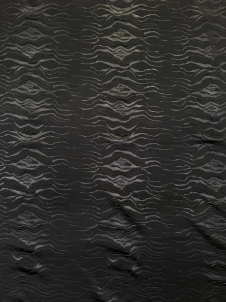 Polyester Techno Heavy Weight Fabric - Black Matte Zebra Design, 56" To 58" Width