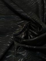 Polyester Techno Heavy Weight Fabric - Black Matte Zebra Design, 56" To 58" Width