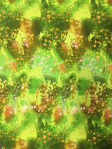 Polyester Single Spun 2 Ways Spandex Fabric - Floral Design, Light Medium Weight, 58"-60" Wide