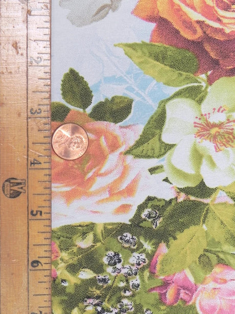 Polyester Venezia Spandex Fabric - Floral Design, Light Weight, 58"-60" Width